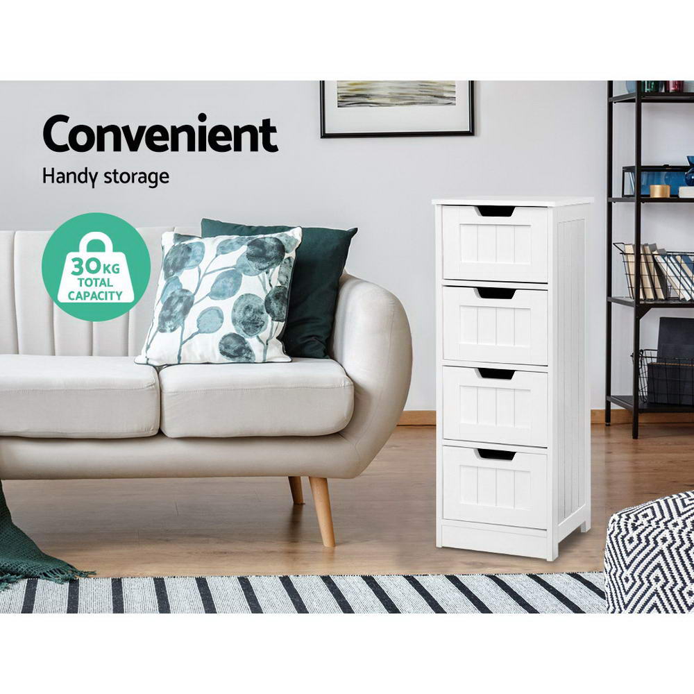 Artiss Leesa 4-Drawer Storage Cabinet – White
