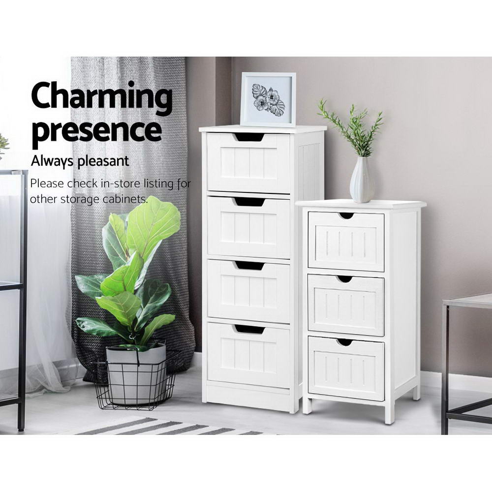 Artiss Leesa 4-Drawer Storage Cabinet – White