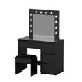 Artiss LED Dressing Table & Stool with 12 Bulbs and 4 Drawers – Black