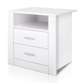 Artiss Tara 2-Drawer Bedside Table with Shelf – White