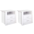 Artiss Tara Bedside Tables with 2 Drawers and Shelf – White, Set of 2