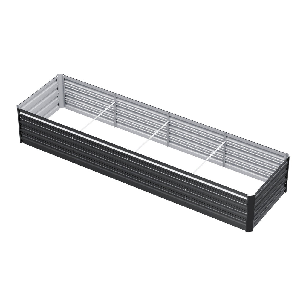 Green Fingers 2-in-1 Raised Garden Bed Kit 45cm Professional Depth Ergonomic 240cm Large Metal Planter Box | Easier Access Veggie Patch | Rust-Proof Galvanised Steel with Safe Rounded Corners & Gloves