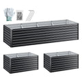 Green Fingers 2-in-1 Raised Garden Bed Kit, 320cm/160cm| 77cm Extra Deep Ergonomic Planter Box | Protect Your Back | Galvanised Steel Vegetable Flower Pot for Outdoor Garden | Includes Gloves & Pegs