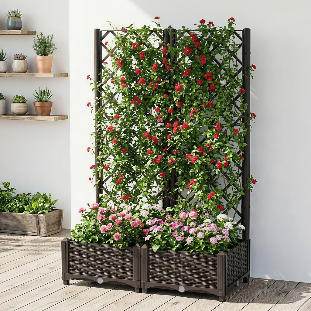 Green Fingers Raised Garden Bed Vertical Planter Self Watering Large Elevated Veggie Box 80x40x122cm