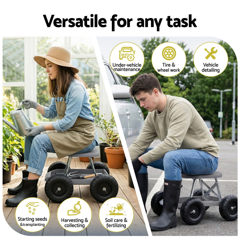 Gardeon Garden Cart Seat with Wheels