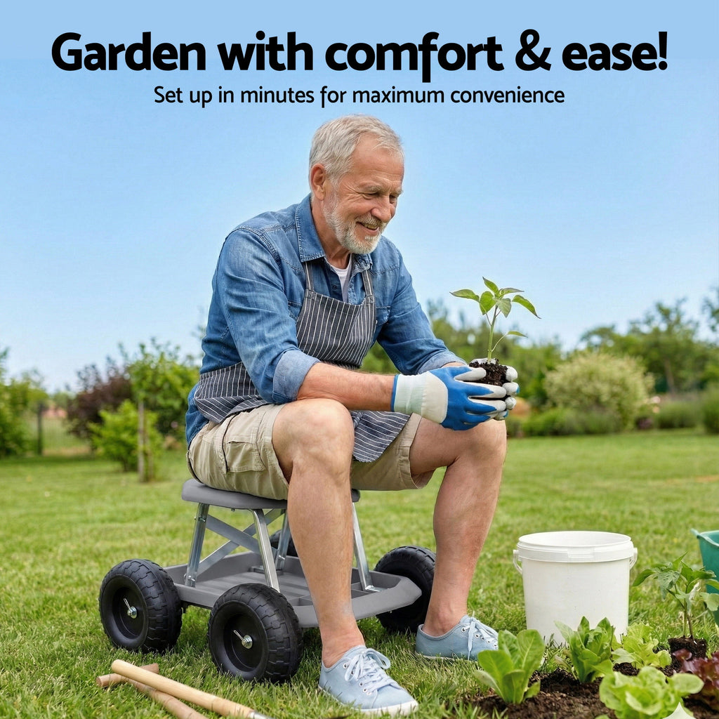 Gardeon Garden Cart Seat with Wheels