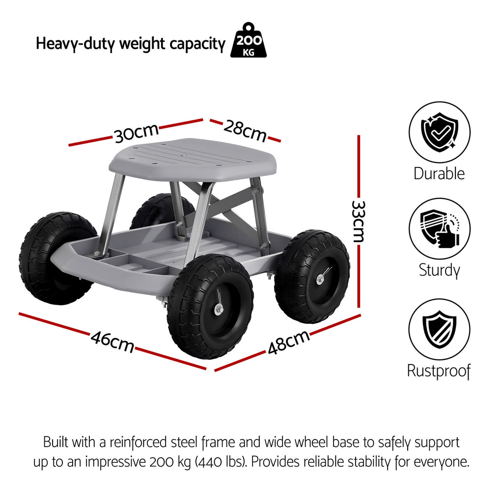 Gardeon Garden Cart Seat with Wheels
