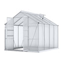 Green Fingers Greenhouse 2.42x2.5x2.26M Aluminium Double Doors Green House Garden Shed