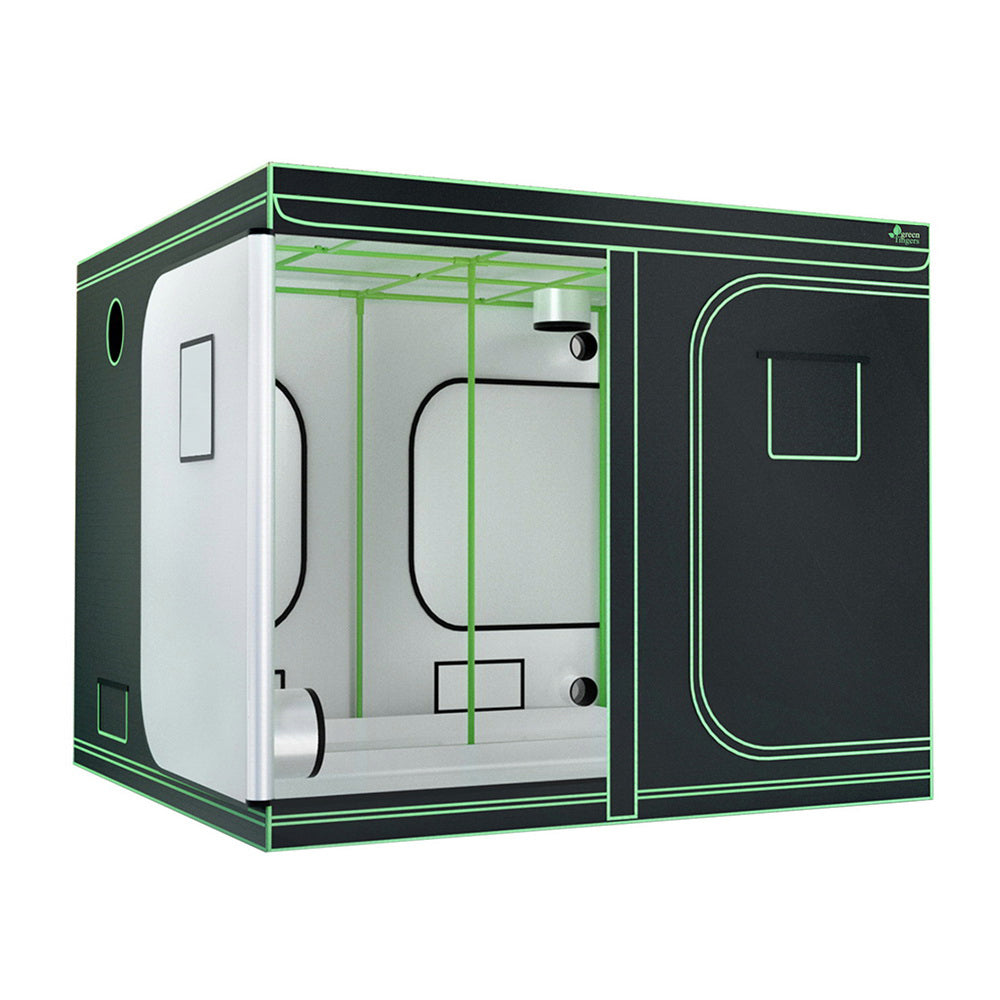 Green Fingers Grow Tent Kits 240x240x200cm Hydroponics Indoor Grow System Black