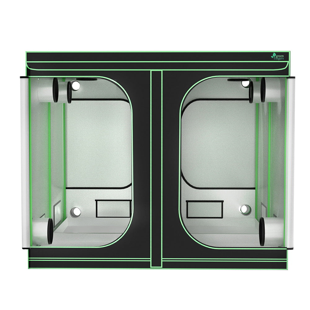 Green Fingers Grow Tent Kits 240x240x200cm Hydroponics Indoor Grow System Black