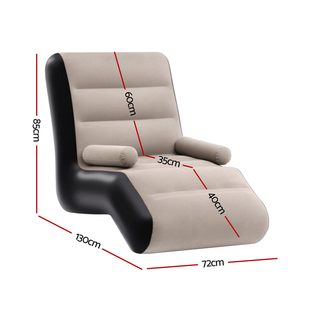 Gardeon Inflatable Chair Sun Lounger Blow Up Folding Air Chairs Sofa for Camping with Pump