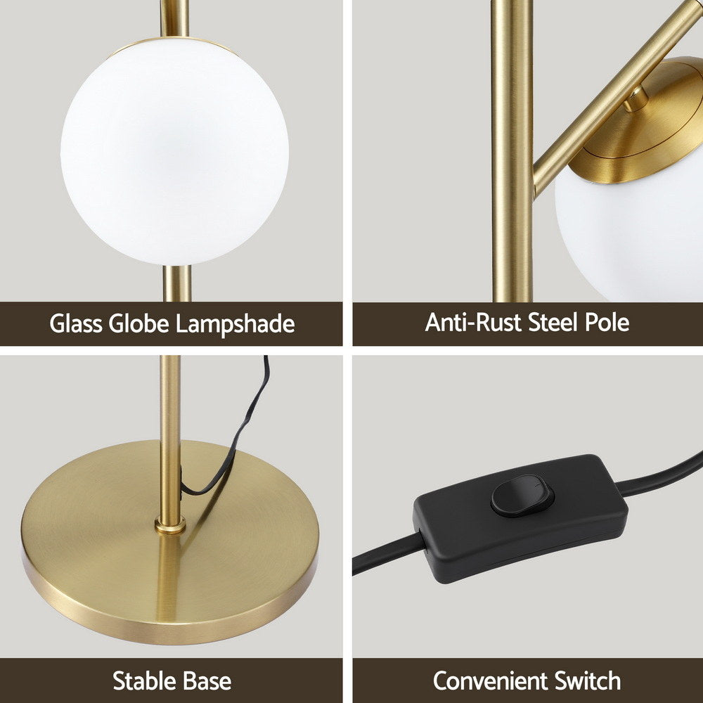 3-Light Tree Floor Lamp with Glass Globe Shades – 165 cm | Artiss
