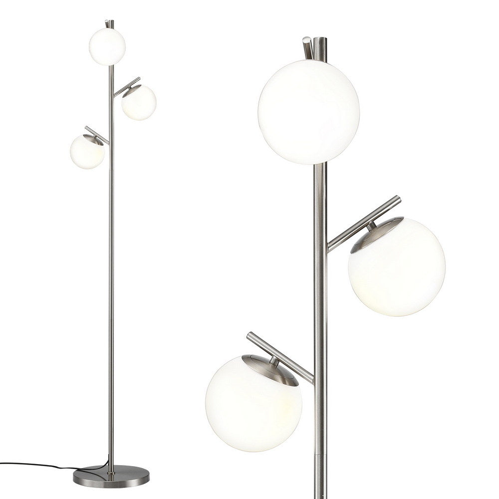 3-Light Tree Floor Lamp with Glass Globe Shades – 165 cm | Artiss