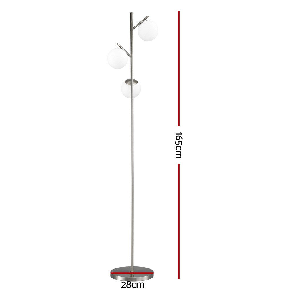 3-Light Tree Floor Lamp with Glass Globe Shades – 165 cm | Artiss