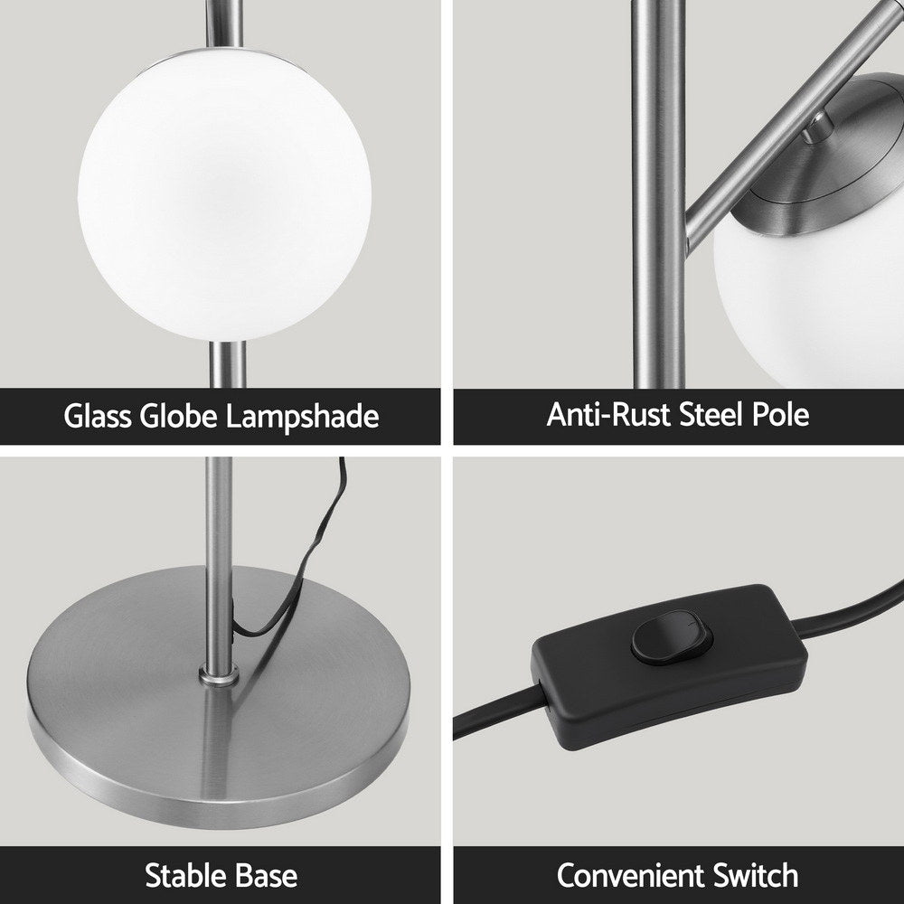 3-Light Tree Floor Lamp with Glass Globe Shades – 165 cm | Artiss