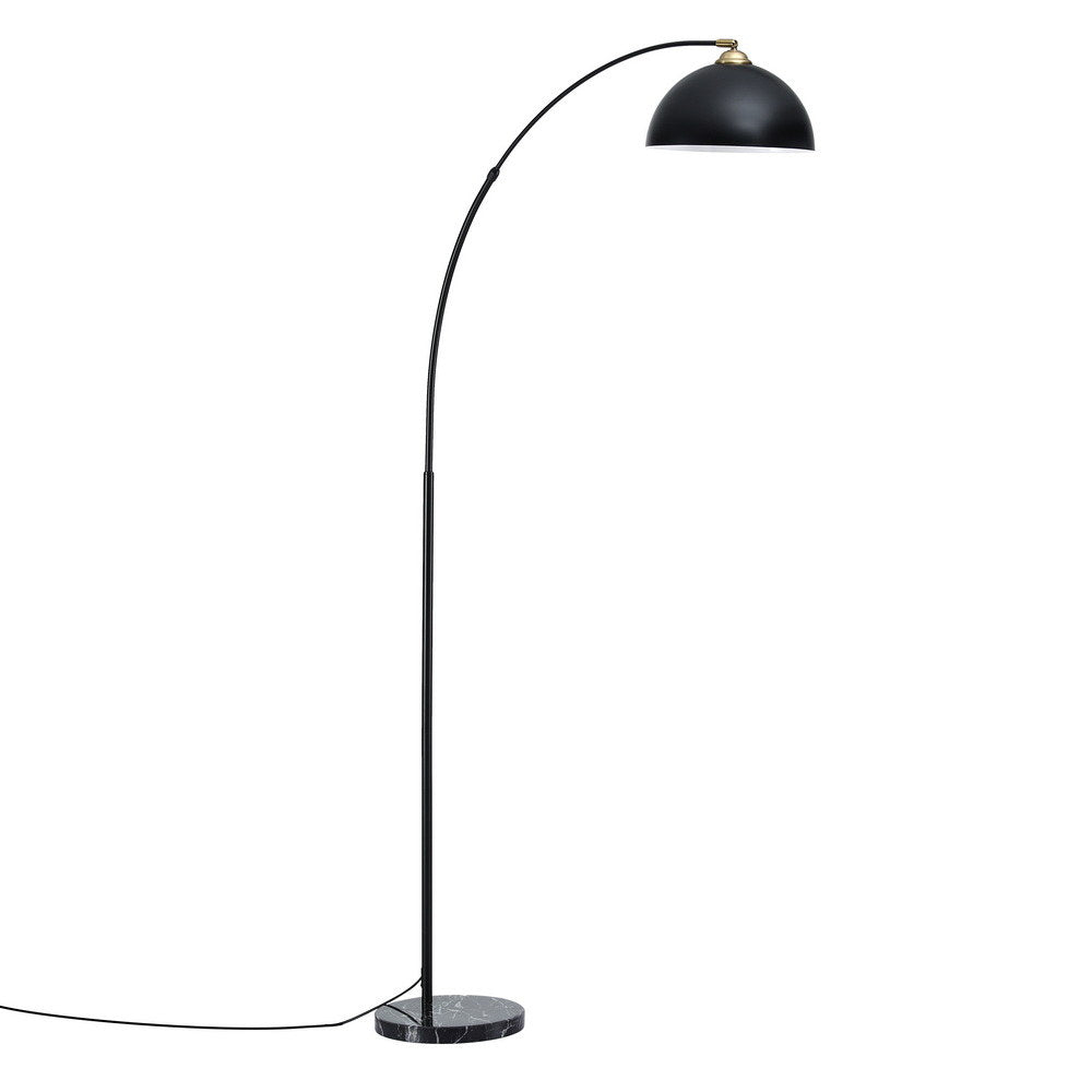 Arched Floor Lamp with Marble Base – Black | Artiss