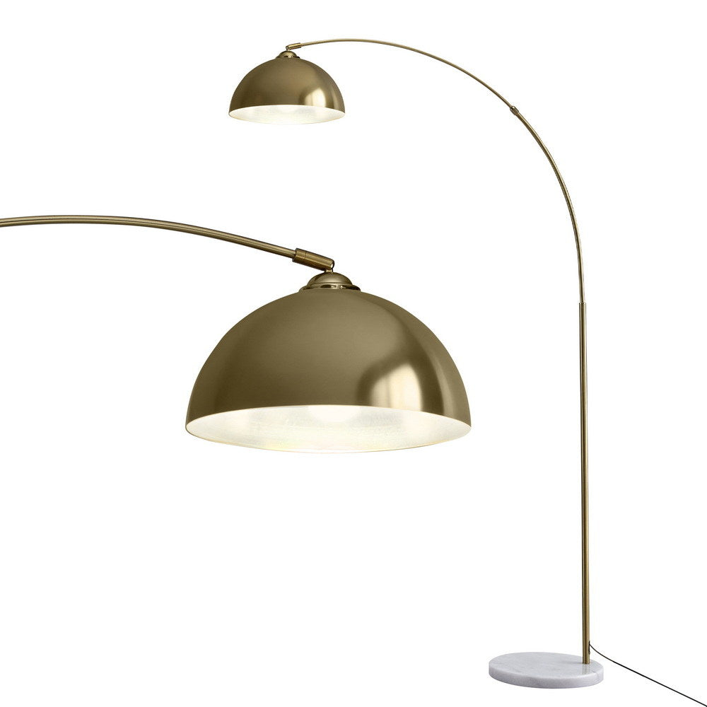 Arched Floor Lamp with Marble Base – Brass Gold | Artiss