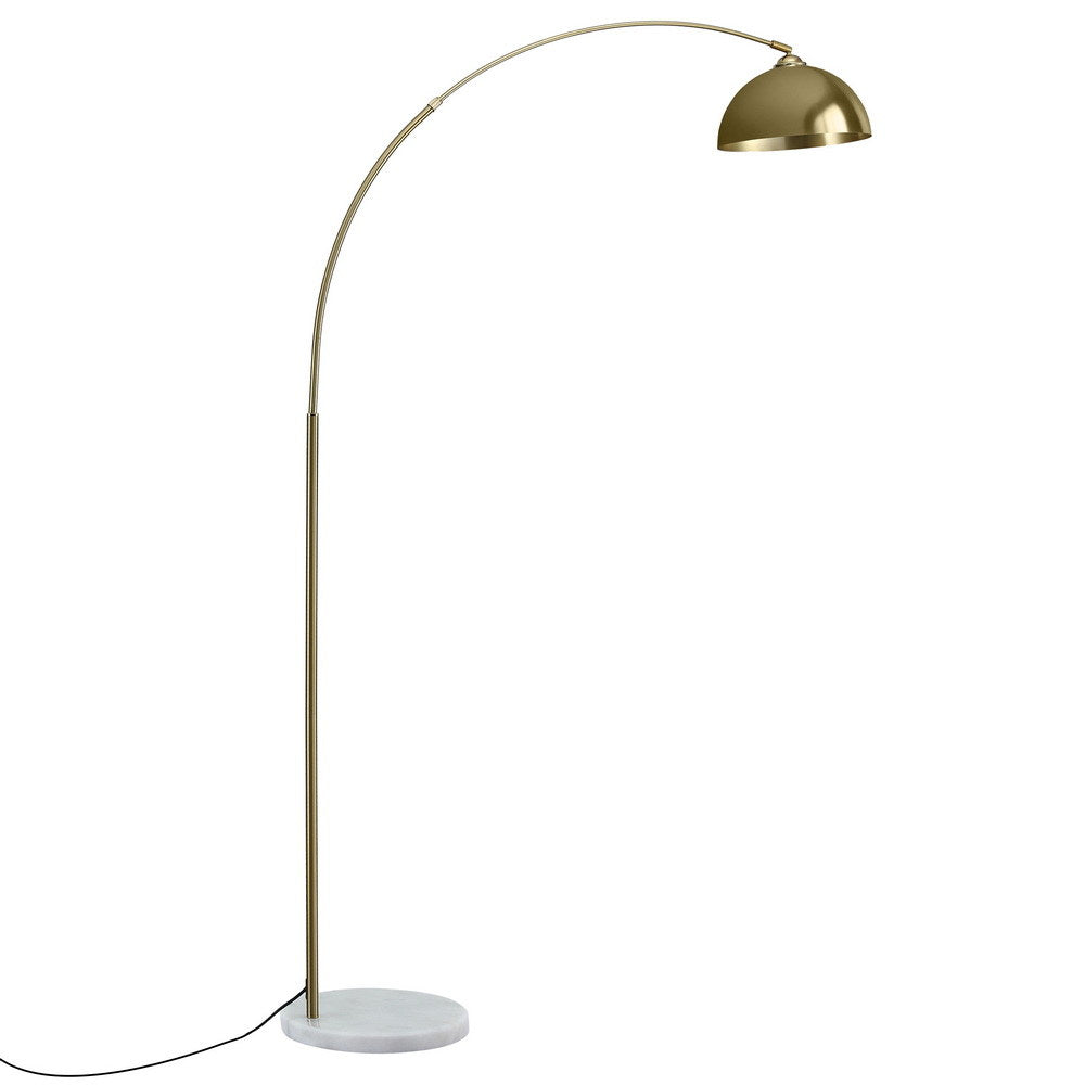 Arched Floor Lamp with Marble Base – Brass Gold | Artiss