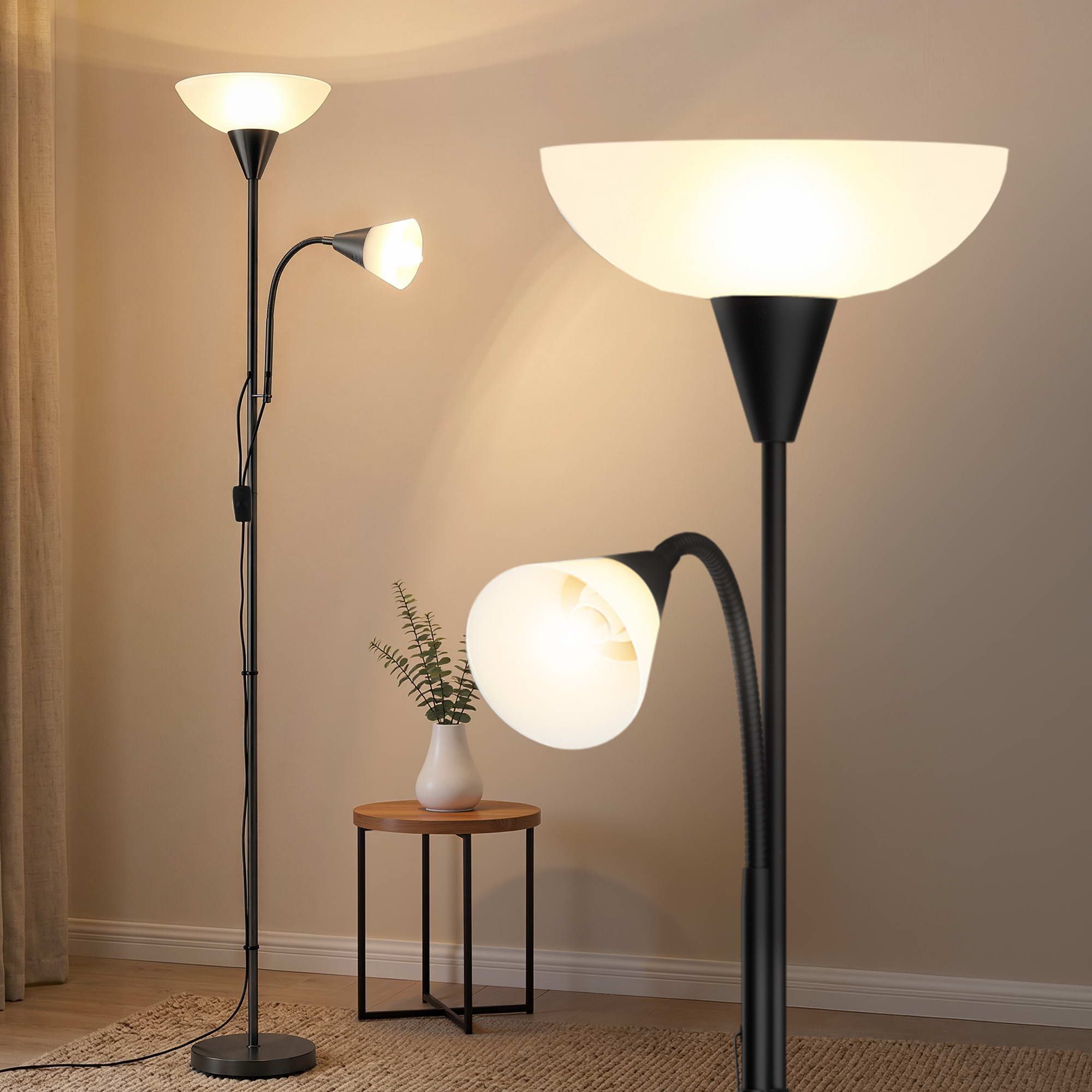 Mother & Child Reading Floor Lamp – Black | Artiss