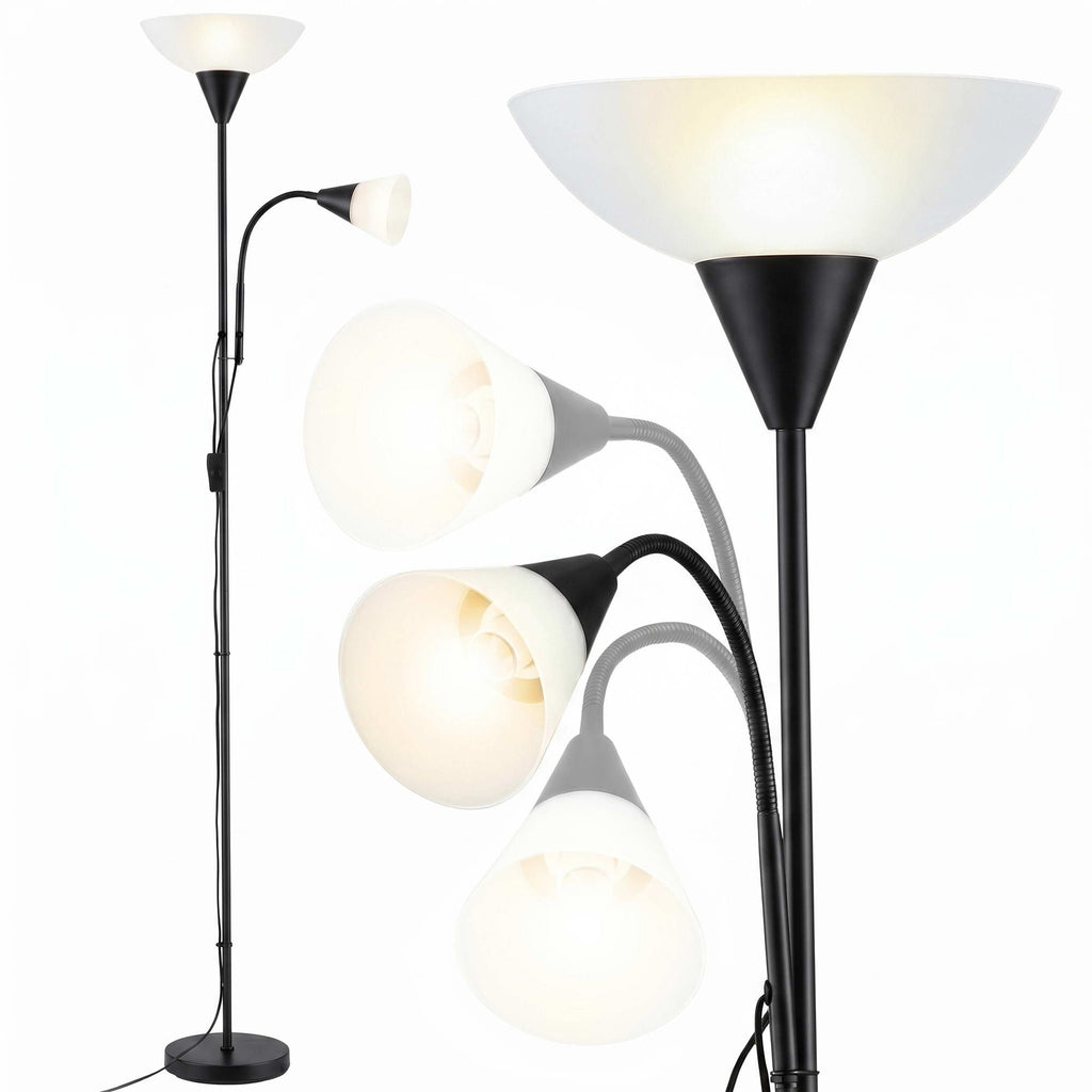 Mother & Child Reading Floor Lamp – Black | Artiss