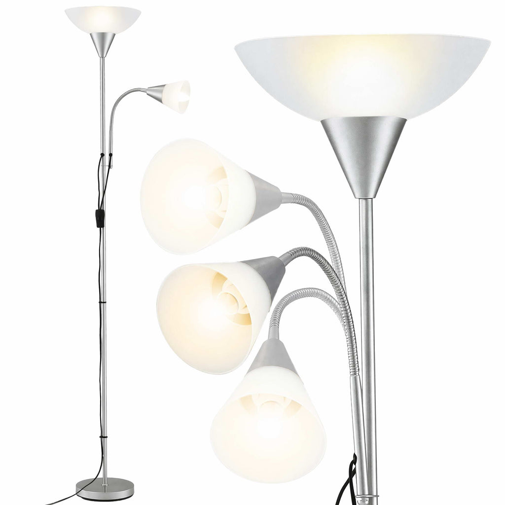 Mother & Child Reading Floor Lamp – Silver | Artiss