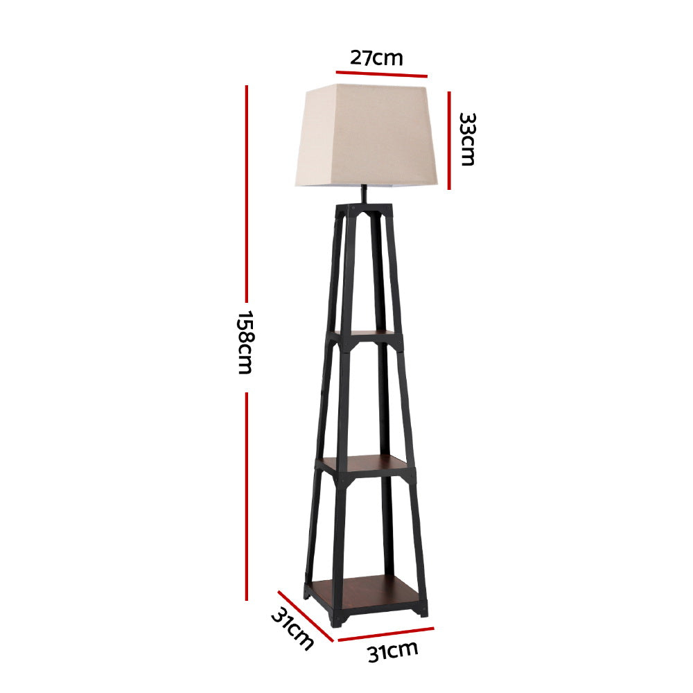 3-Tier Shelf Floor Lamp – Vintage White | Artiss
