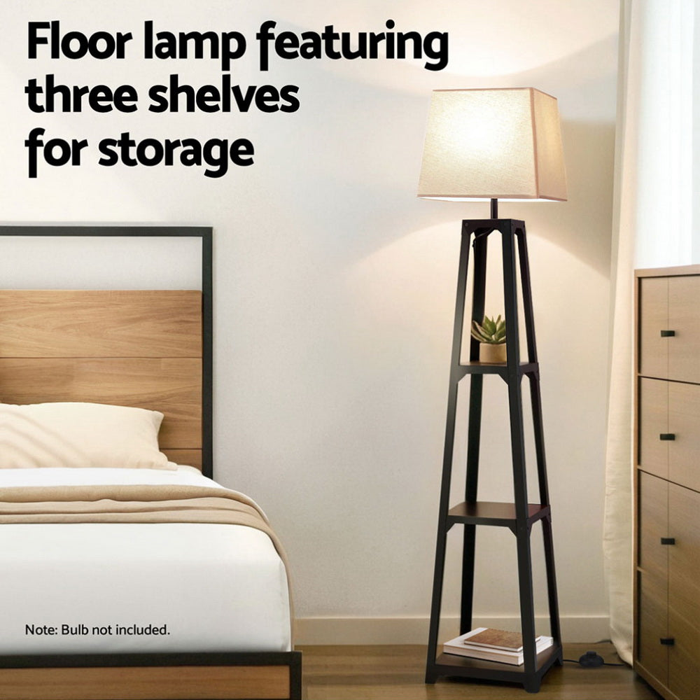 3-Tier Shelf Floor Lamp – Vintage White | Artiss