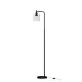 Modern Floor Lamp with Glass Shade – Black | Artiss