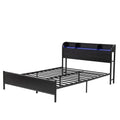 Artiss GRID Metal Bed Frame with Charging Headboard – Double