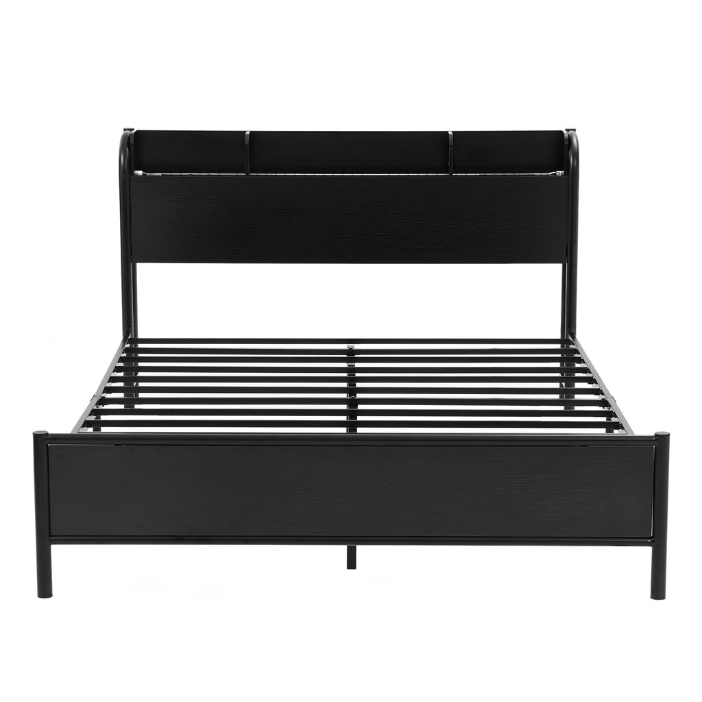 Artiss GRID Metal Bed Frame with Charging Headboard – Double