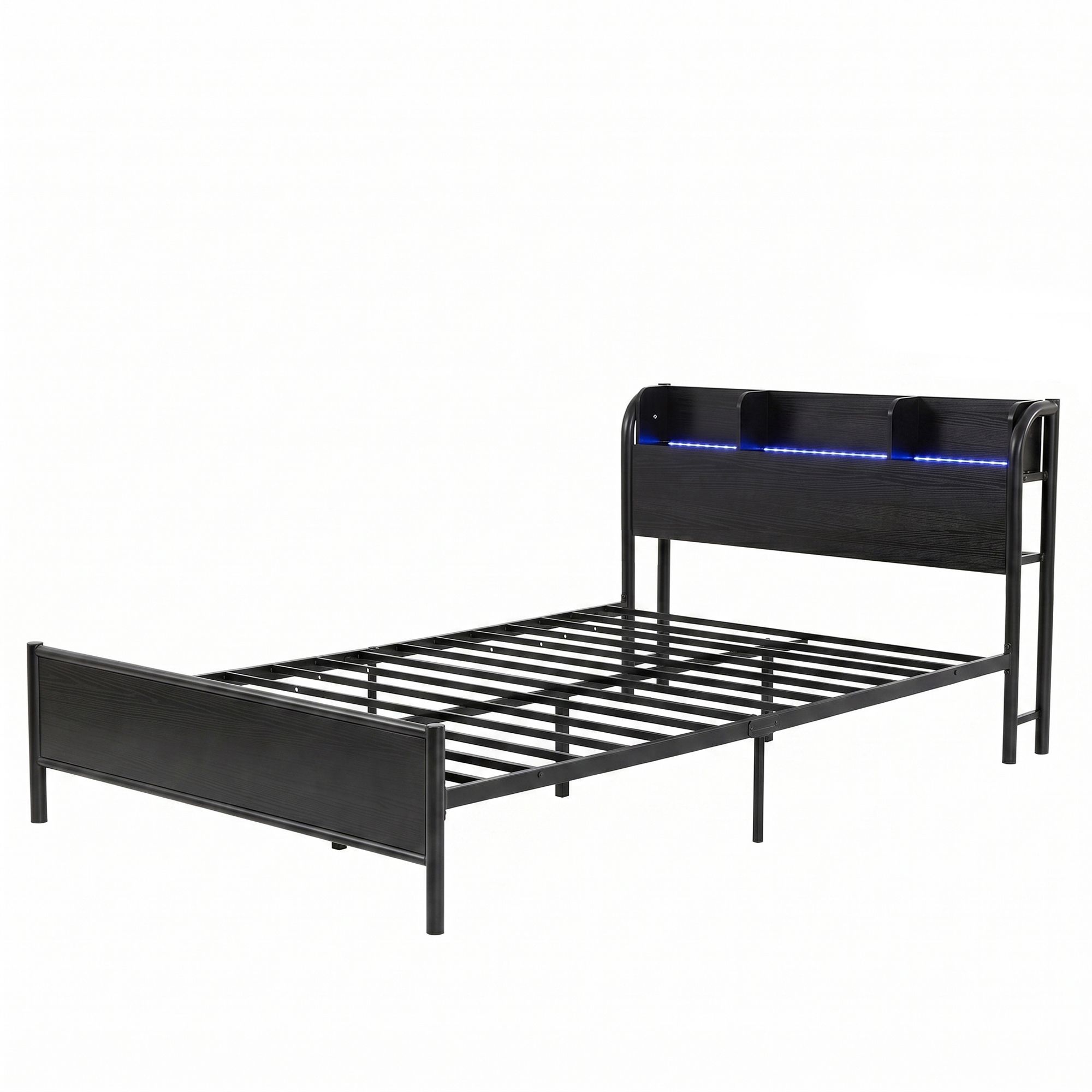 Artiss GRID Metal Bed Frame with Charging Headboard – Single
