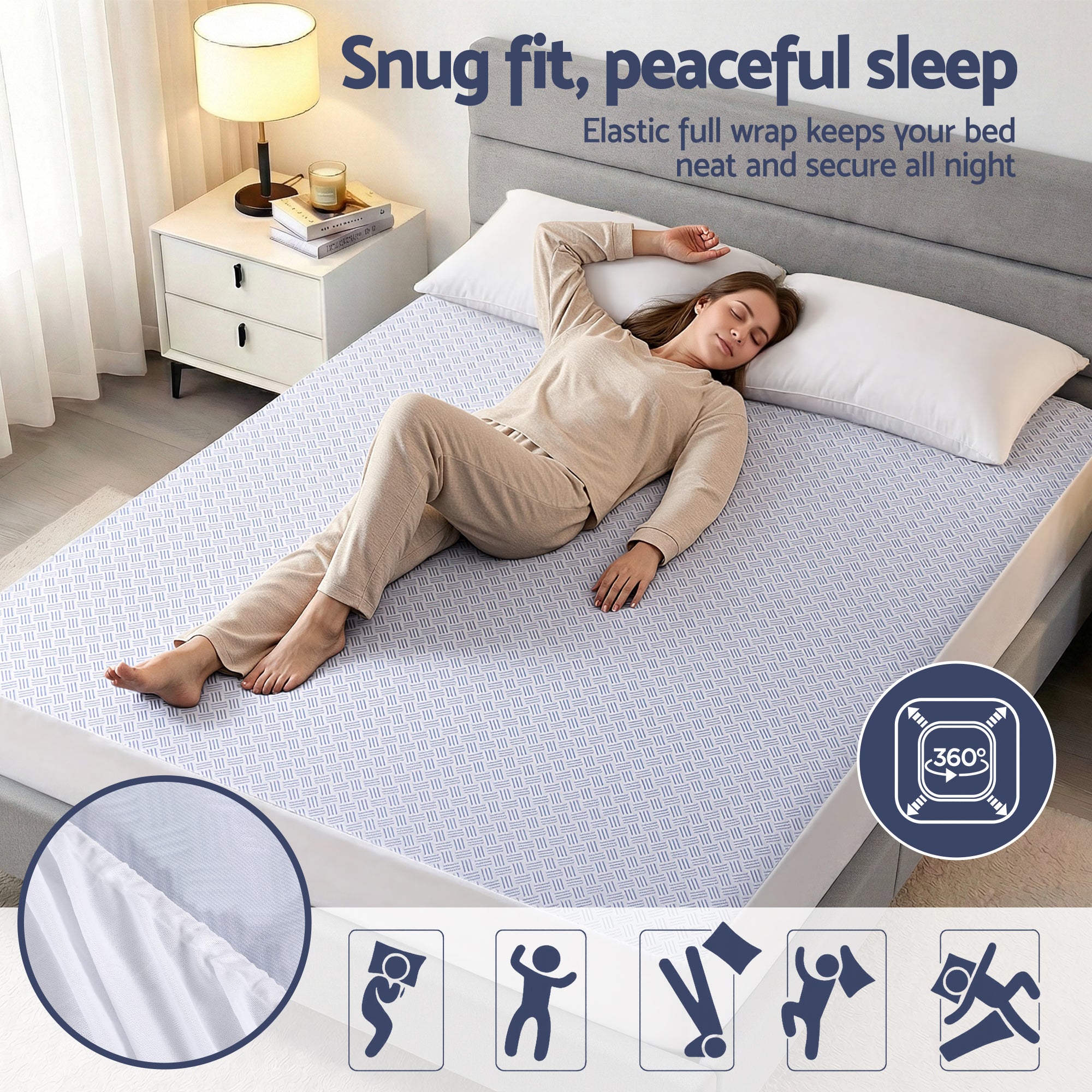 Giselle Cooling Waterproof Mattress Protector – King