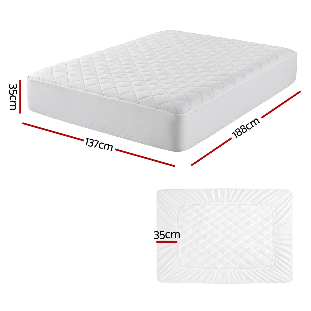 Giselle Bedding Cotton-Top Waterproof Mattress Protector – Double