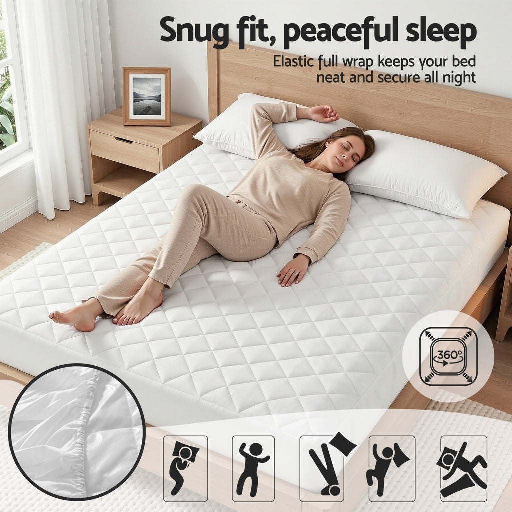 Giselle Bedding Cotton-Top Waterproof Mattress Protector – Double