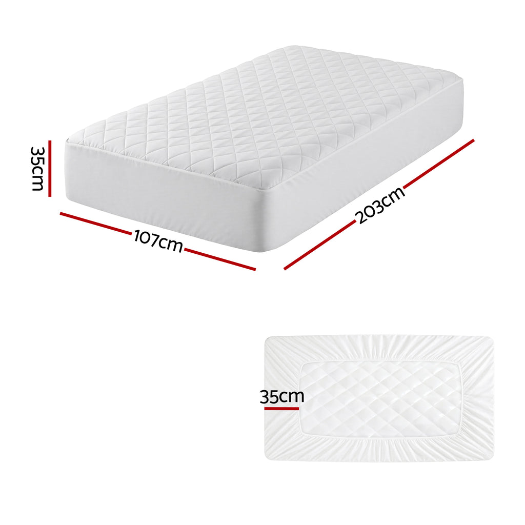 Giselle Bedding Cotton-Top Waterproof Mattress Protector – King Single