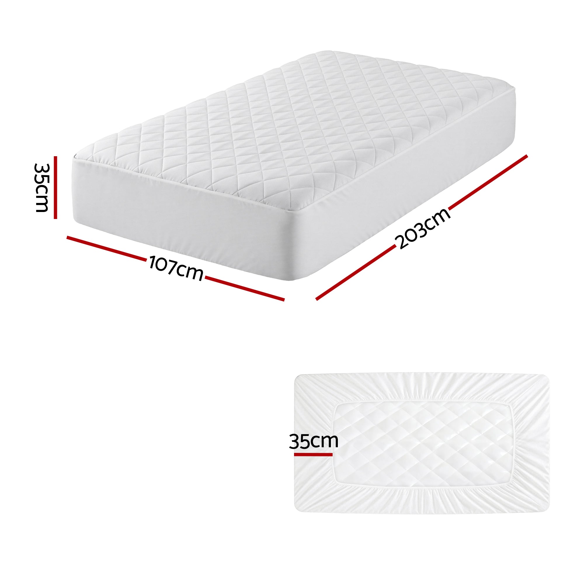 Giselle Bedding Cotton-Top Waterproof Mattress Protector – King Single