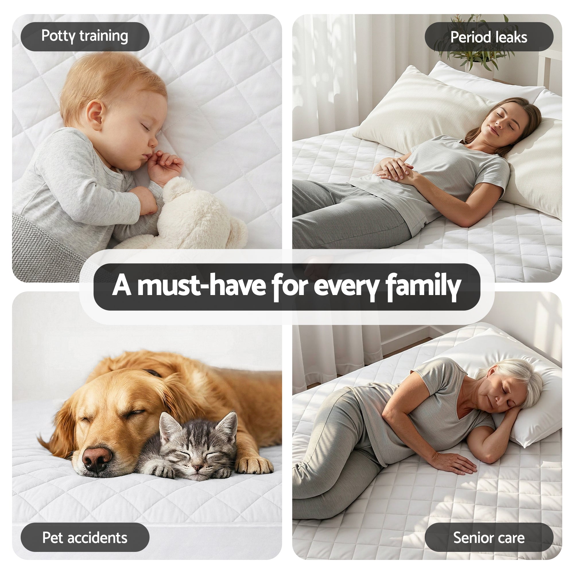 Giselle Bedding Cotton-Top Waterproof Mattress Protector – King Single