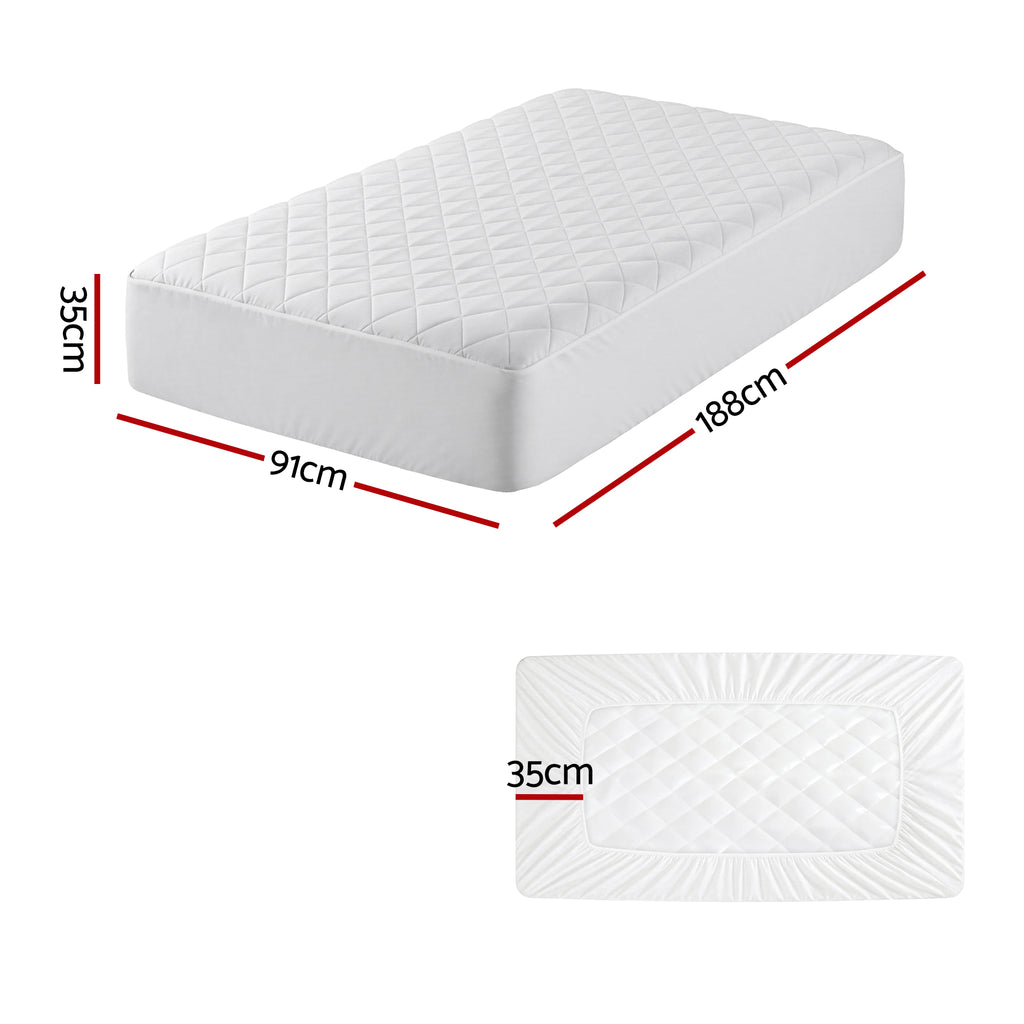 Giselle Bedding Cotton-Top Waterproof Mattress Protector – Single