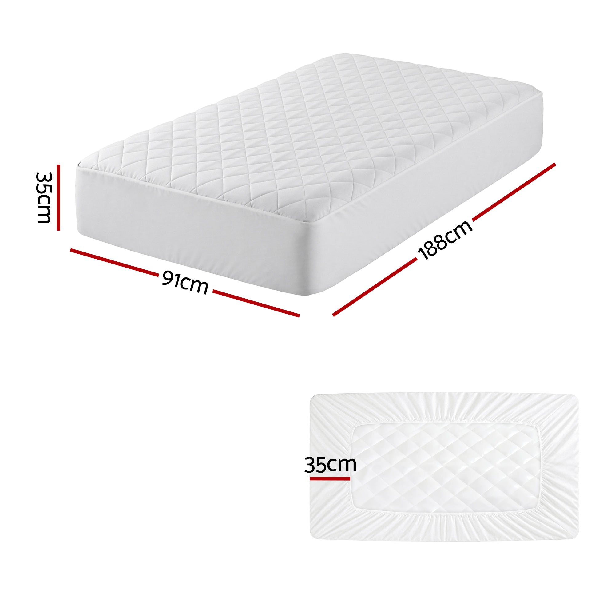 Giselle Bedding Cotton-Top Waterproof Mattress Protector – Single