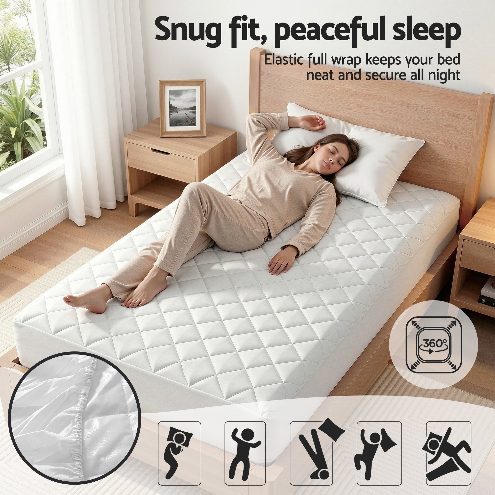 Giselle Bedding Cotton-Top Waterproof Mattress Protector – Single
