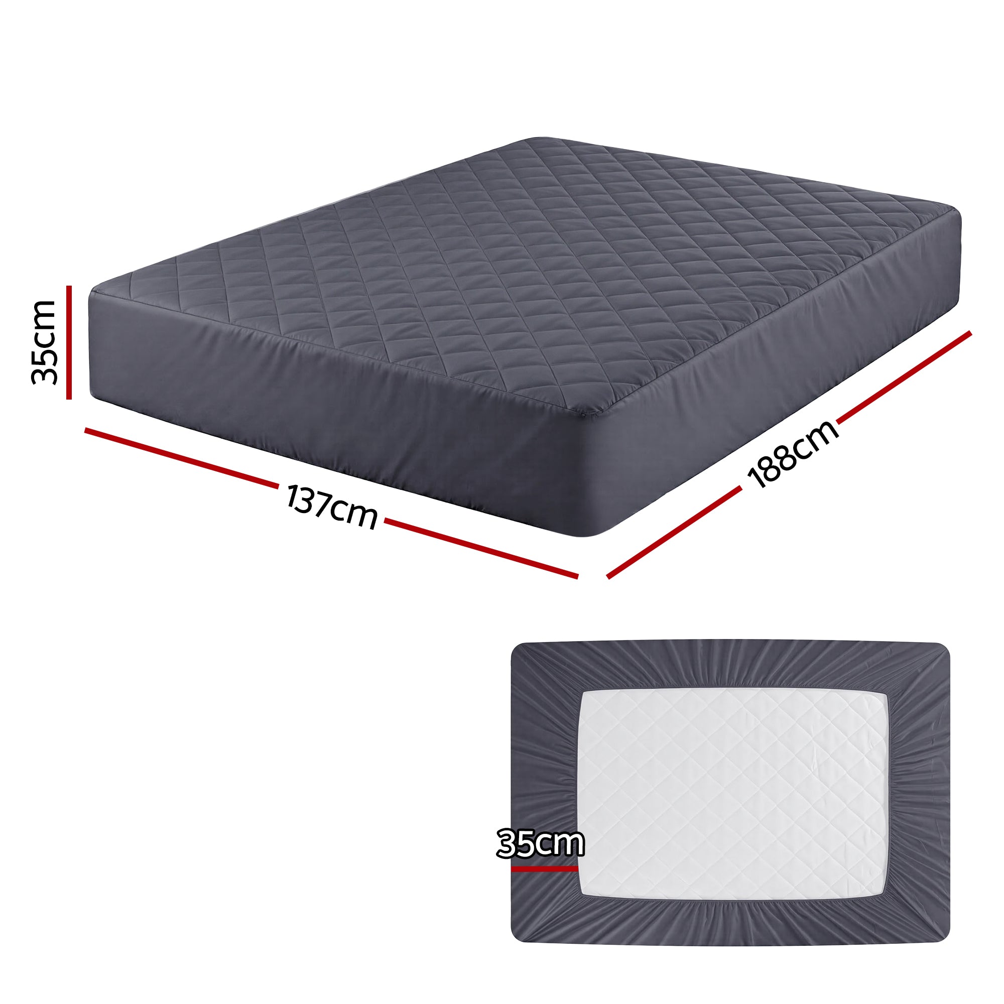 Giselle Bedding Water-Resistant Microfibre Mattress Protector – Double