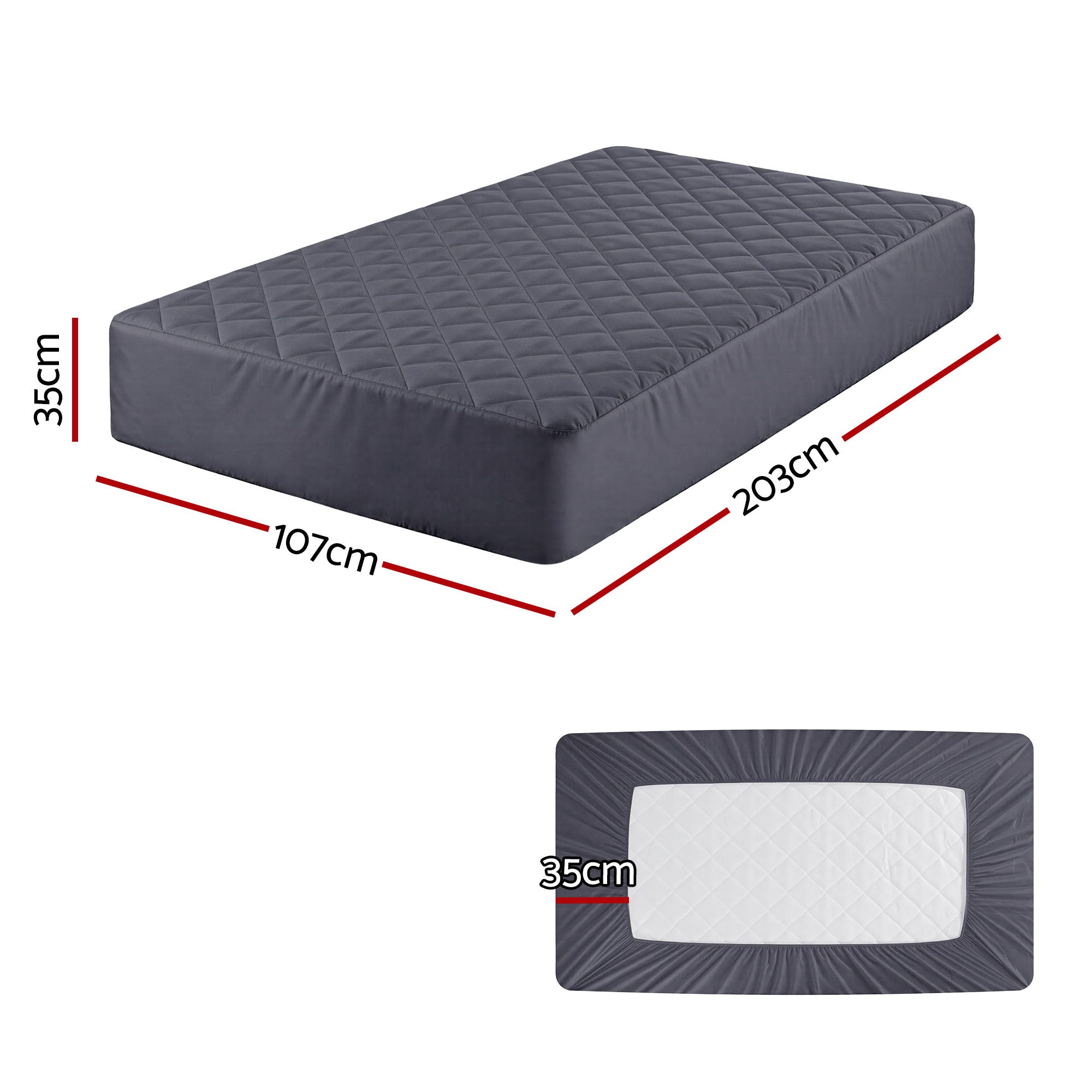 Giselle Bedding Water-Resistant Microfibre Mattress Protector – King Single