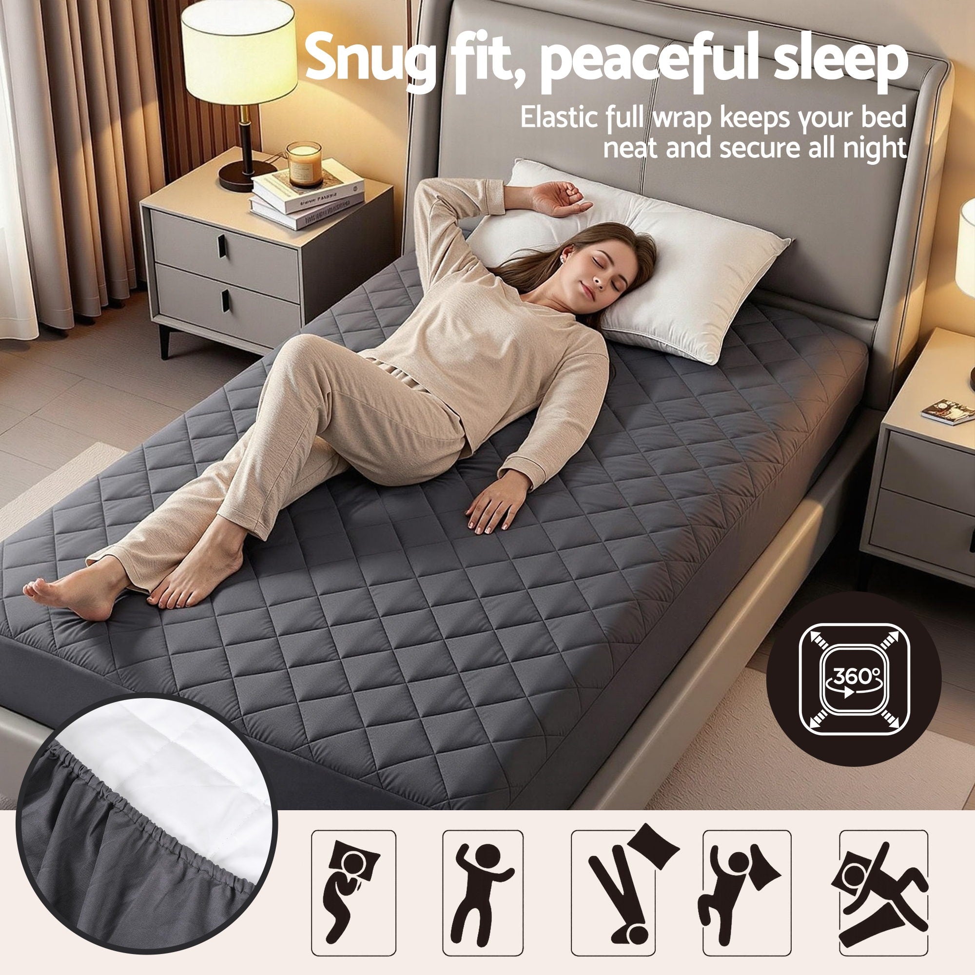 Giselle Bedding Water-Resistant Microfibre Mattress Protector – King Single