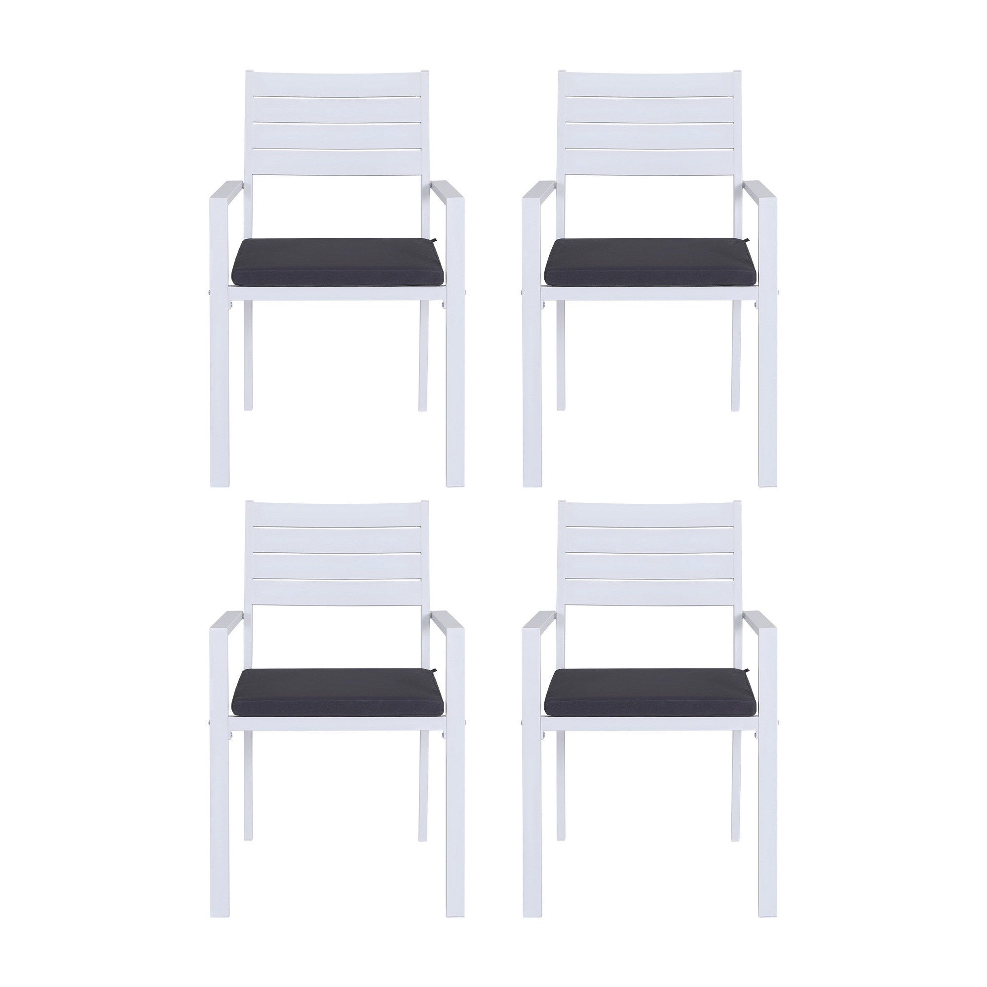 Gardeon 4PC Outdoor Dining Chairs Stackable Aluminum Lounge Chair Patio Furniture