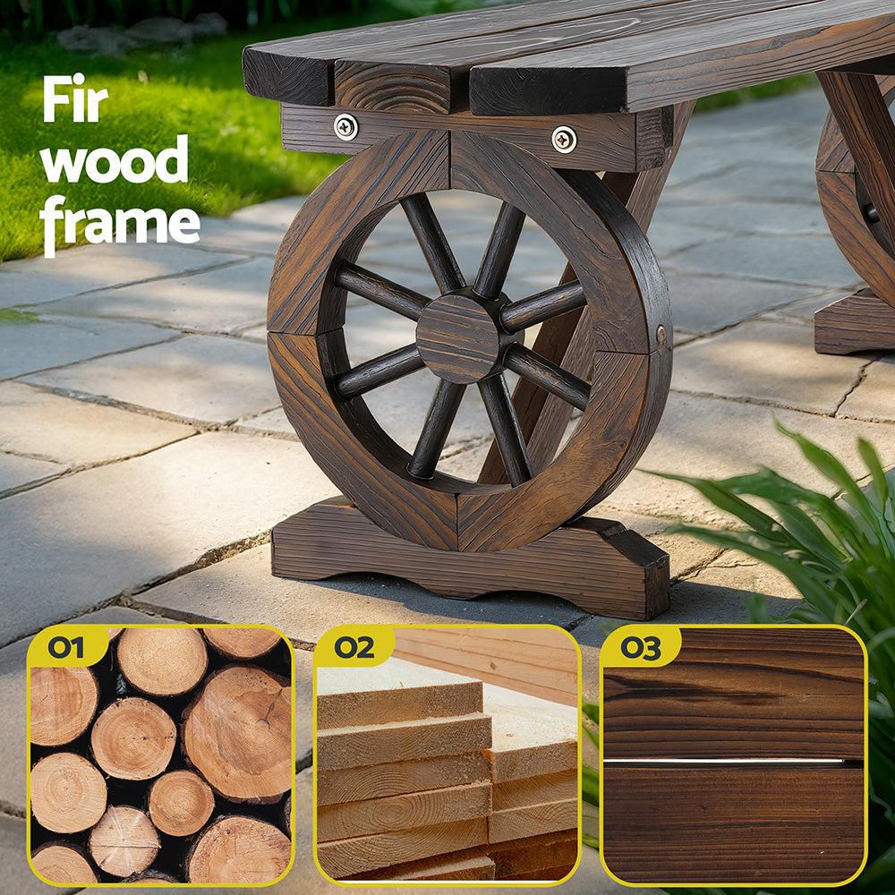 Gardeon Outdoor Garden Bench Seat Wooden Patio Furniture Wagon Dining Chair