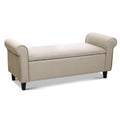 Artiss Storage Ottoman Blanket Box 125cm Arm Linen Beige