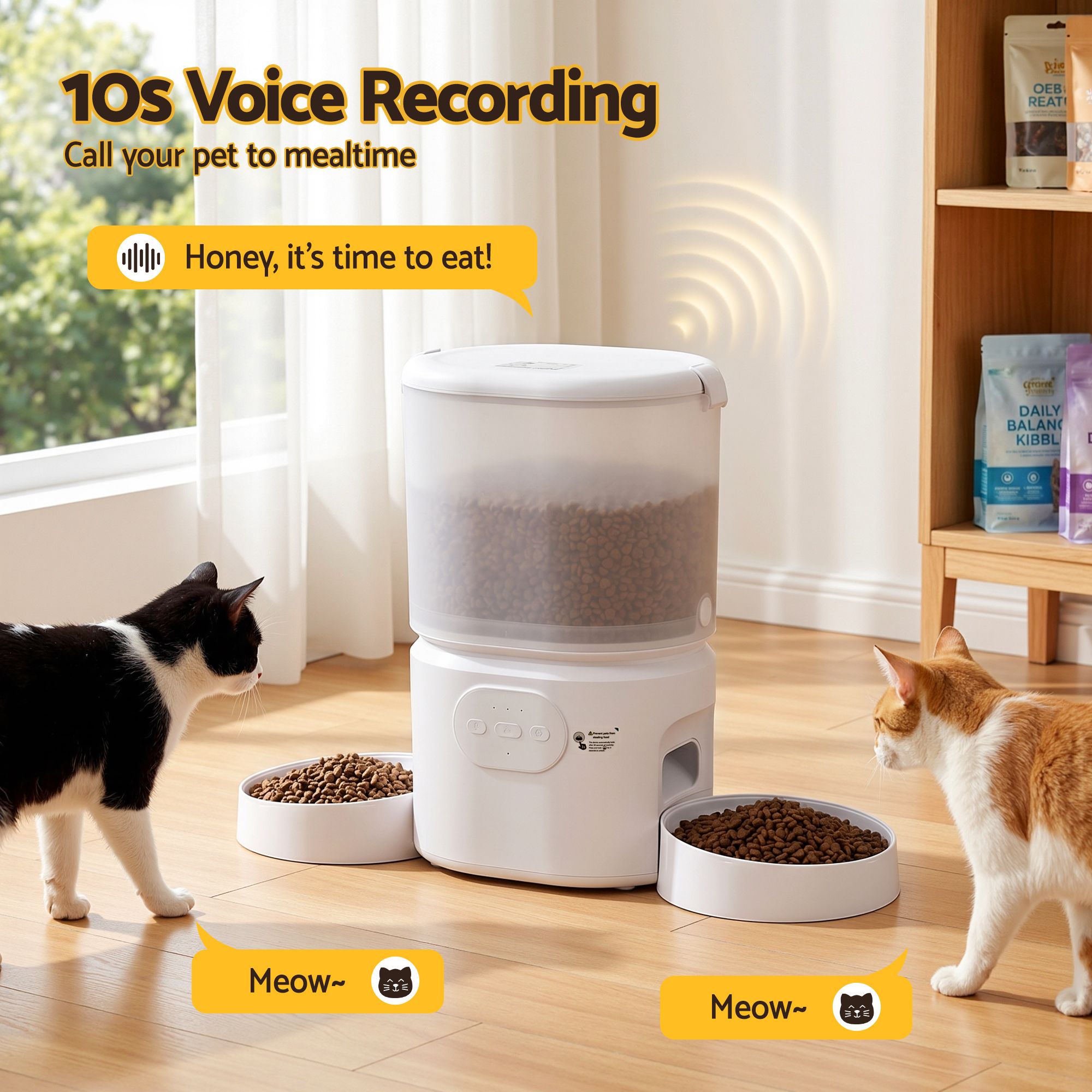 Automatic Dual Bowl Pet Feeder & Smart Dispenser
