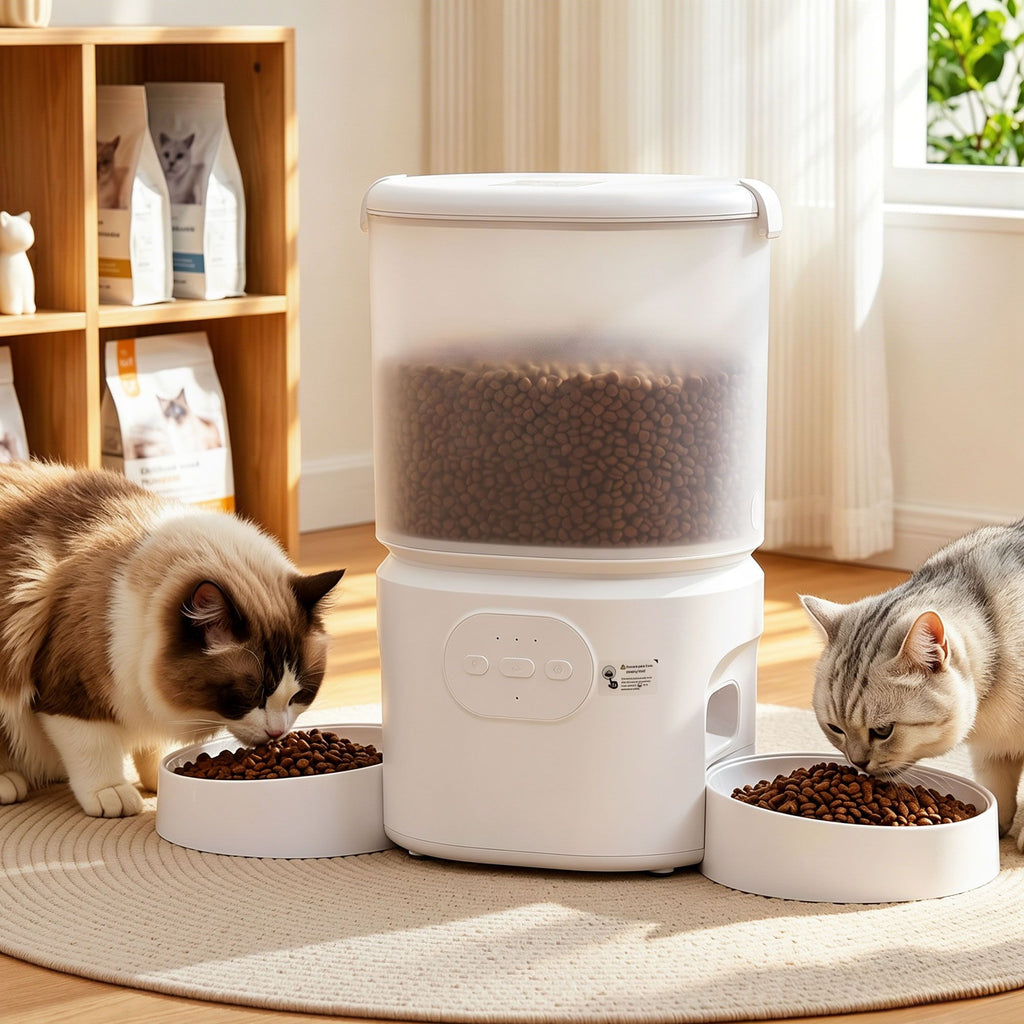 Automatic Dual Bowl Pet Feeder & Smart Dispenser