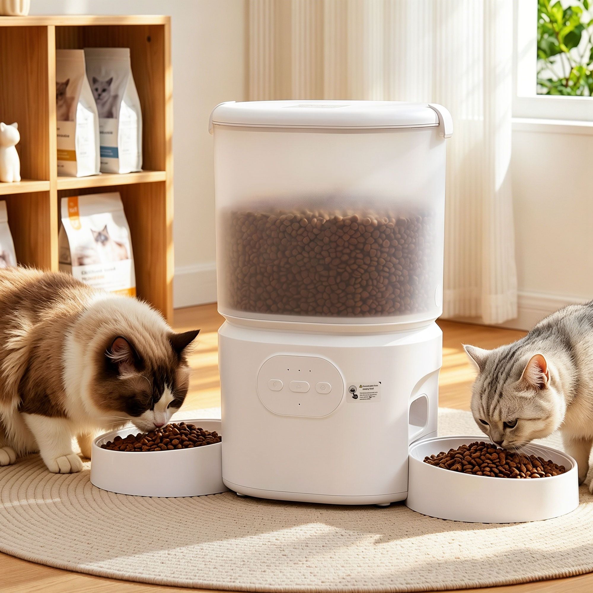 Automatic Dual Bowl Pet Feeder & Smart Dispenser