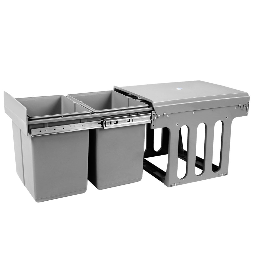 Cefito 2 × 15L Pull-Out Kitchen Bin – Grey